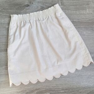 Women's 4 J. Crew Linen Cotton Blend Scalloped Hem Skirt